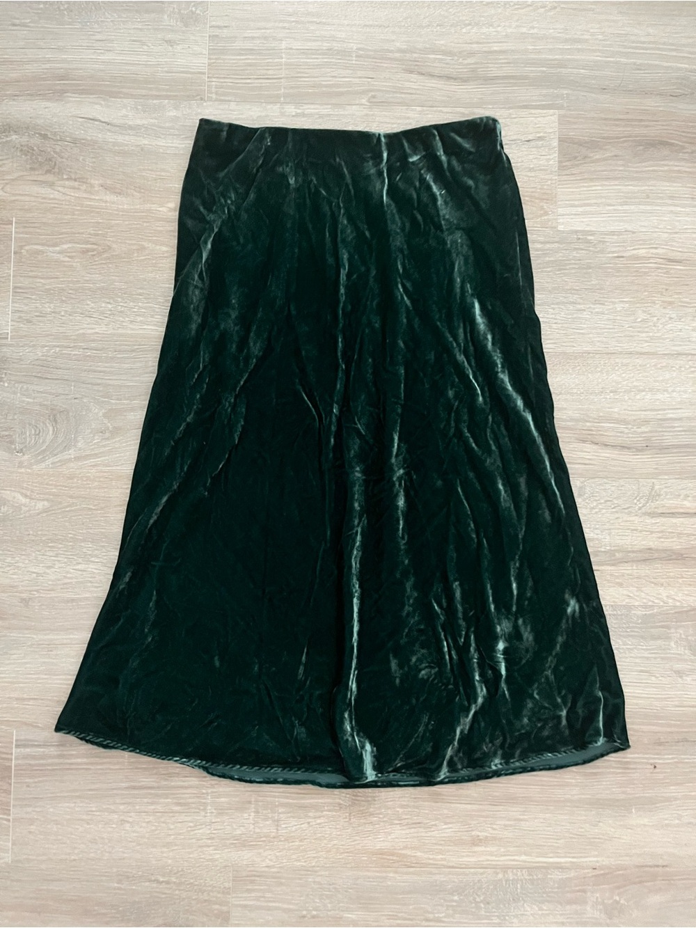 J.Crew Women’s Gwyneth Slip Midi Skirt in Velvet Dark Green - Size Small